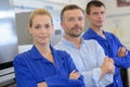 Portrait two apprentices with instructor Royalty Free Stock Photo