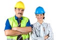 Portrait of two architects team with hard hat Royalty Free Stock Photo