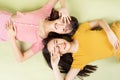 Portrait of two beautiful asian girls Royalty Free Stock Photo