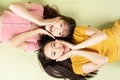 Portrait of two beautiful asian girls Royalty Free Stock Photo