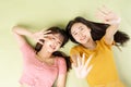 Portrait of two beautiful asian girls Royalty Free Stock Photo