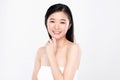 Portrait beautiful young asian woman clean fresh bare skin concept. Asian girl beauty face skincare and health wellness, Facial Royalty Free Stock Photo