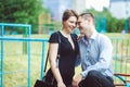 Portrait of two beautiful young lovers Royalty Free Stock Photo