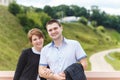 Portrait of two beautiful young lovers Royalty Free Stock Photo