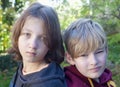 Portrait of a Two Boys Looking. Royalty Free Stock Photo