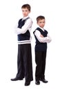 Portrait of two brothers in school uniform