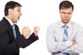 Portrait of two businessmen having a confrontation