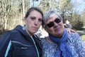 A portrait of two collegue ladies in the nature