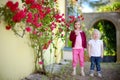 Portrait of two cute little sisters outdoors Royalty Free Stock Photo