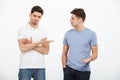 Portrait of two disappointed young men Royalty Free Stock Photo