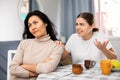 Young female couple quarreling at home Royalty Free Stock Photo