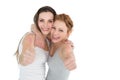 Portrait of two female friends gesturing thumbs up Royalty Free Stock Photo