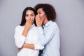 Portrait of a two girls gossip Royalty Free Stock Photo