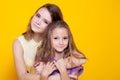 Portrait of two girls love sisters Royalty Free Stock Photo