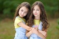 Portrait of two girls twins