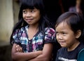 Portrait of two Indonesian children Royalty Free Stock Photo