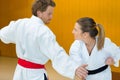 portrait two judokas fighters Royalty Free Stock Photo