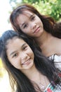 Portrait of two lovely Thai girls Royalty Free Stock Photo