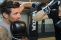 portrait two men boxing