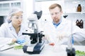 Two Scientists Doing Research in Laboratory Royalty Free Stock Photo