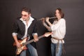 Portrait of two musicians Royalty Free Stock Photo