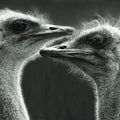 Portrait of two ostriches Royalty Free Stock Photo