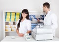 Portrait of two pharmacists Royalty Free Stock Photo
