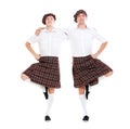 Portrait of two scottish dancers Royalty Free Stock Photo