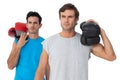 Portrait of two serious male boxers Royalty Free Stock Photo