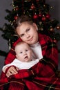 Portrait of two sisters, christmas Royalty Free Stock Photo