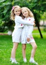 Portrait of two sisters twins Royalty Free Stock Photo