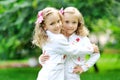 Portrait of two sisters twins Royalty Free Stock Photo
