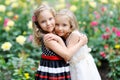 Portrait of two sisters twins Royalty Free Stock Photo