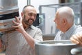 portrait two smiling brewery workers Royalty Free Stock Photo