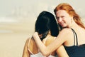 Portrait of two smiling girlfriends Royalty Free Stock Photo