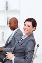 Portrait of two smiling multi-ethnic colleagues Royalty Free Stock Photo