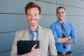 Portrait of two young handsome businessmen Royalty Free Stock Photo