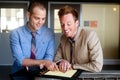 Portrait of two young handsome businessmen Royalty Free Stock Photo