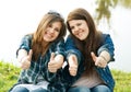 Portrait of two young teenagers Royalty Free Stock Photo