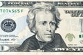 Portrait of U.S. president Andrew Jackson on United States twenty-dollar bill macro Royalty Free Stock Photo