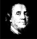 Portrait of U.S. president Benjamin Franklin vector tracing eps10 Royalty Free Stock Photo