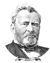 Portrait of U.S. president Ulysses S. Grant Royalty Free Stock Photo