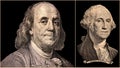 Portrait of U.S. Presidents Benjamin Franklin and George Washington