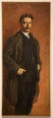 `Portrait of Ugo Zanini` 1895 by Angelo Dall`Oca Bianca Royalty Free Stock Photo