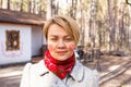 Portrait of ukrainian woman with rosy cheeks