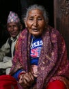 Portrait of an unidentified elderly old woman Royalty Free Stock Photo