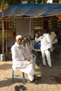 Portrait of unidentified happy Indian rural people at their village in morning, daily lifestyle in rural area