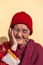 Portrait of unidentified monk circle Boudhanath Royalty Free Stock Photo