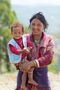 Portrait of unidentified Nepalese family (mother with infant daughter)