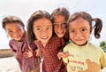 Portrait of unidentified playful little Nepalese girls